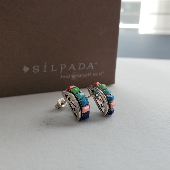 Silpada Multigemstone Post Earrings (Rare) - Picture 2 of 15